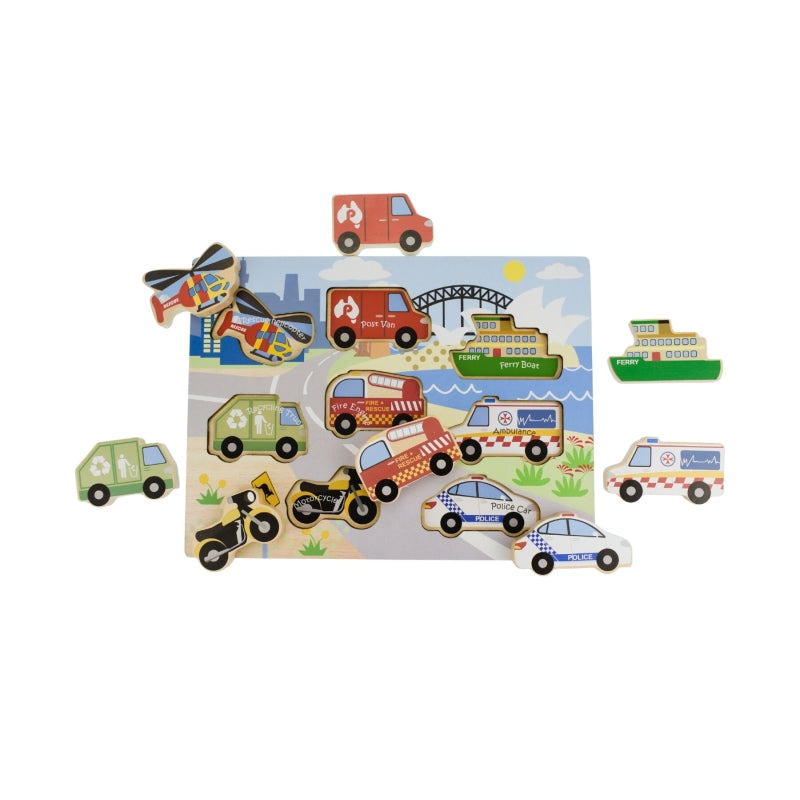 Wooden Chunky Aussie Transport Puzzle  - Koala Dreams