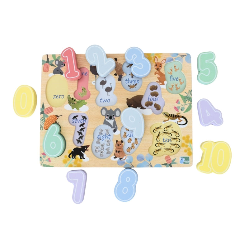 Wooden Chunky Number Puzzle  - Koala Dreams