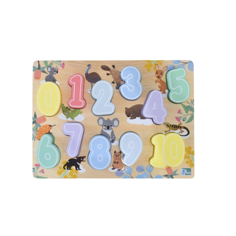 Wooden Chunky Number Puzzle  - Koala Dreams