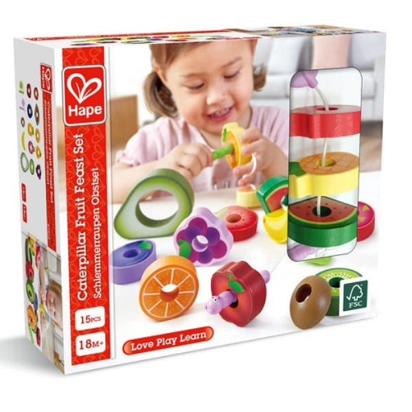 Caterpillar Fruit Feast Lacing Set - Hape