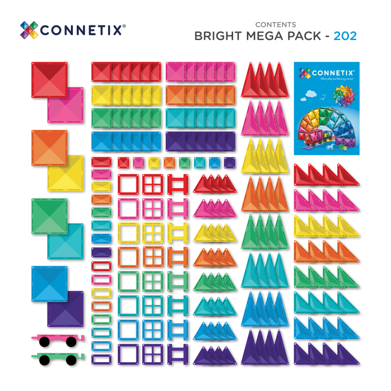 Mega Pack 202pc Magnetic Tiles - Connetix