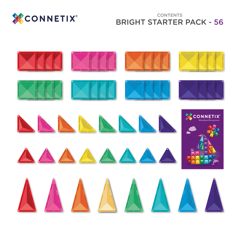 Starter Pack 56pcs Magnetic Tiles - Connetix
