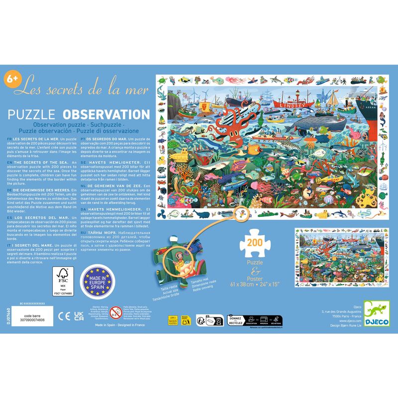 Secrets of the Sea 200 Piece Jigsaw Puzzle - Djeco