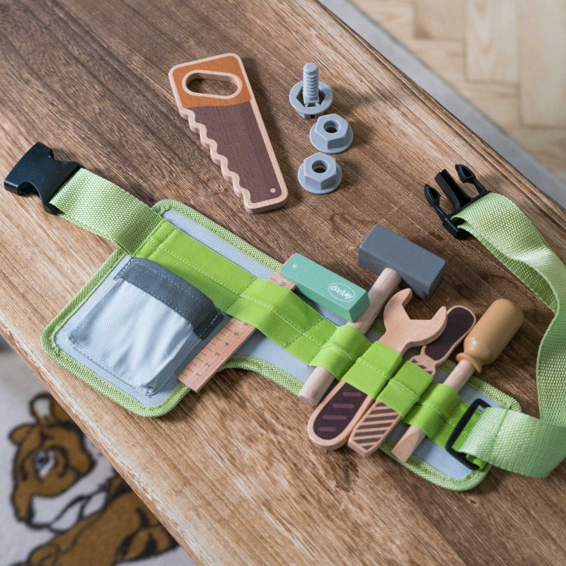 Playful Wood Tool Belt 11pc - Dantoy
