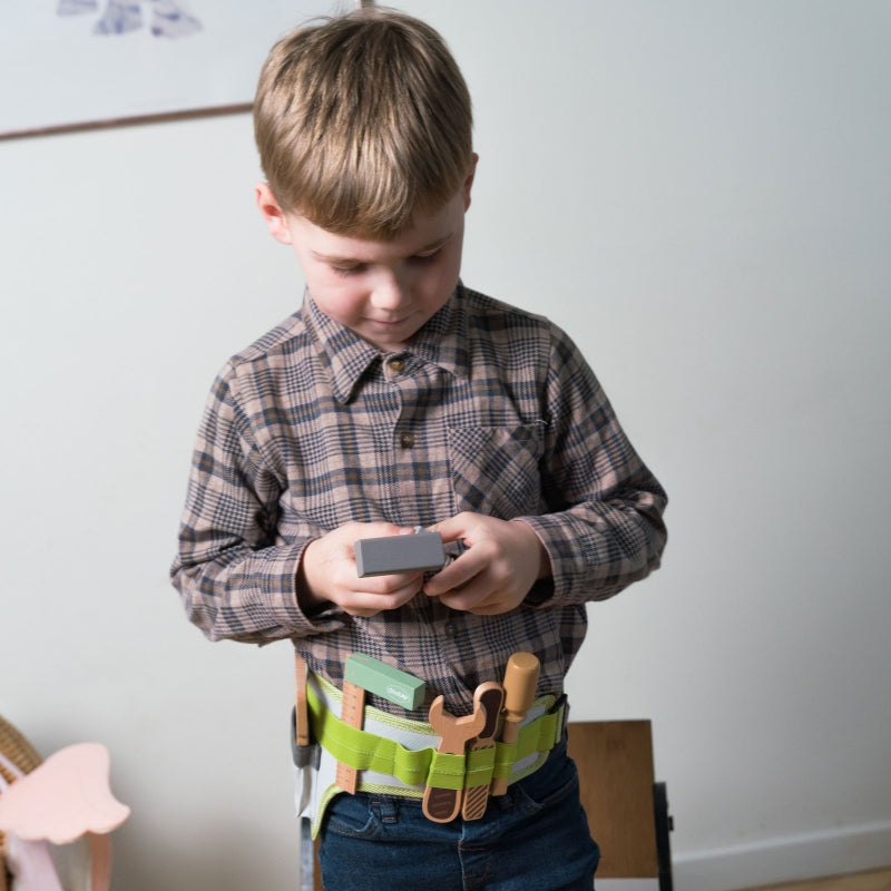 Playful Wood Tool Belt 11pc - Dantoy