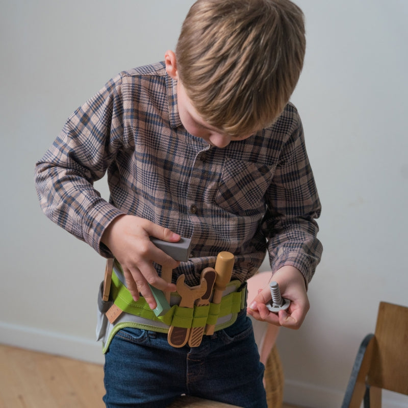 Playful Wood Tool Belt 11pc - Dantoy
