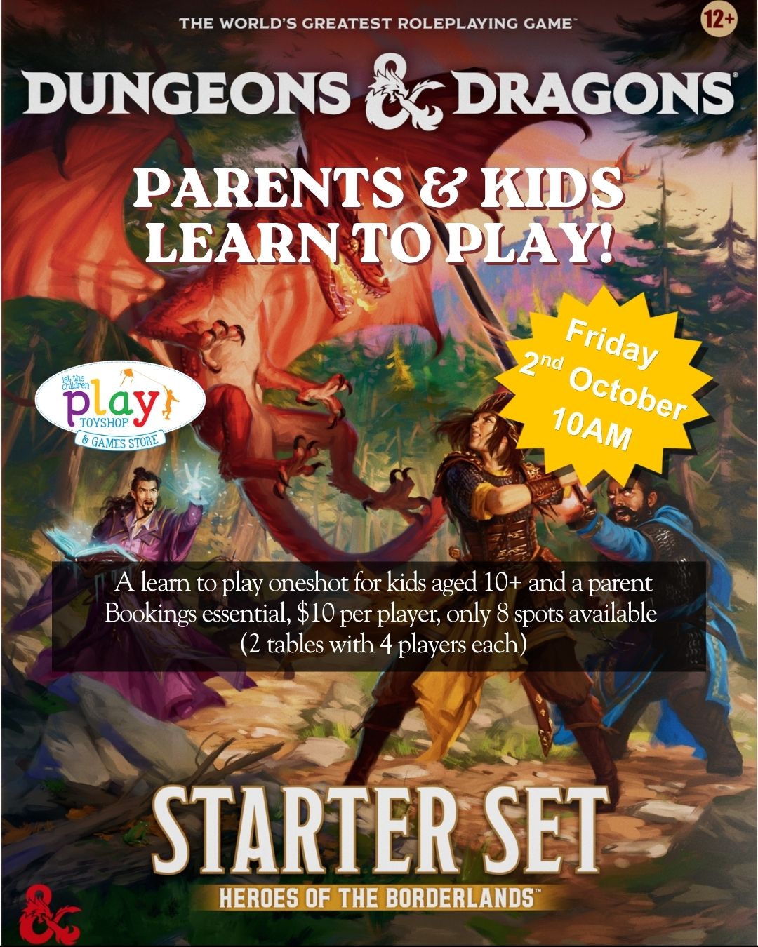 Event Booking - Dungeons &amp; Dragons - OneShot for Parents &amp; Kids