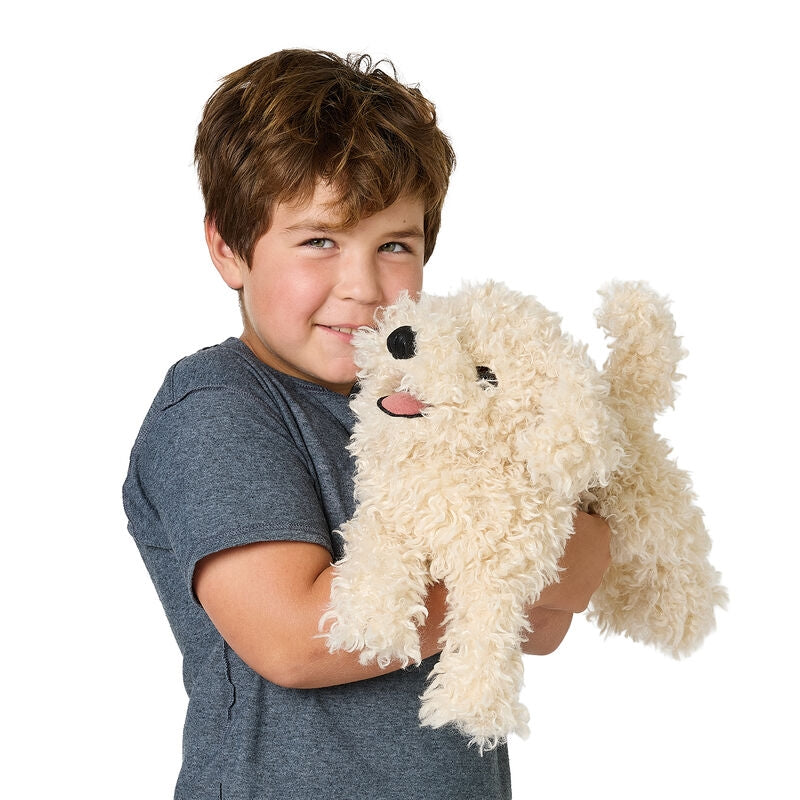 White Poodle Puppy Hand Puppet - Folkmanis