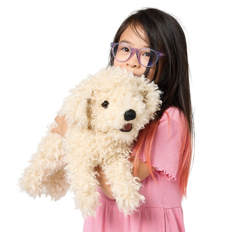 White Poodle Puppy Hand Puppet - Folkmanis