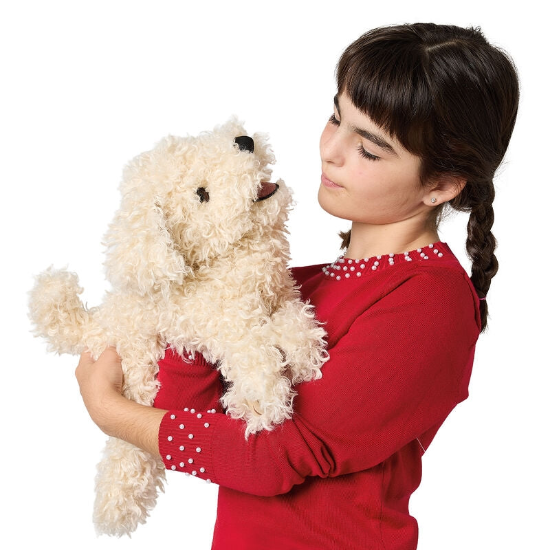 White Poodle Puppy Hand Puppet - Folkmanis