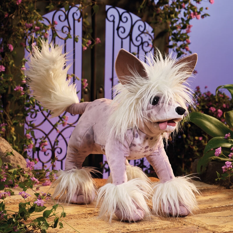Chinese Crested Dog Hand Puppet - Folkmanis