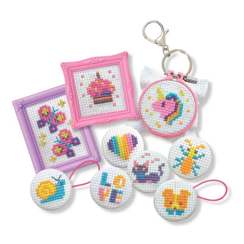 Mini Cross-Stitch Buttons KidzMaker - 4M
