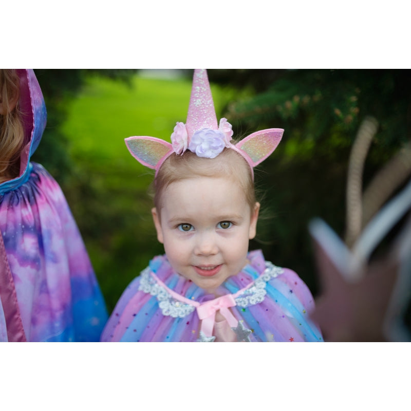 Rainbow Unicorn Cape &amp; Headband size 4-6 - Great Pretenders