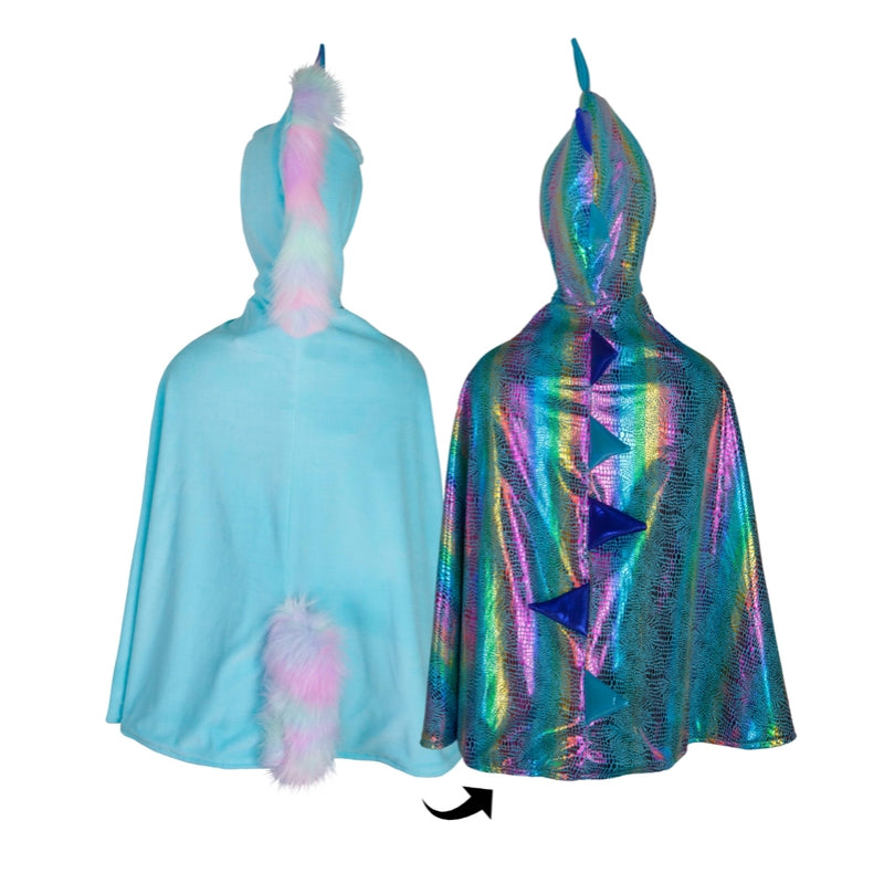 Reversible Unicorn & Dragon Cape size 5-6 - Great Pretenders
