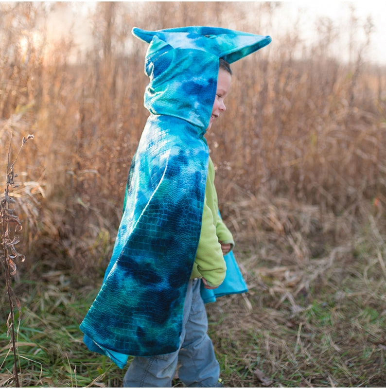 Blue Pterodactyl Hooded Cape - Great Pretenders