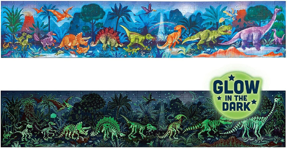 Dinosaurs 200pc Puzzle 1.5m long Glow in Dark - Hape