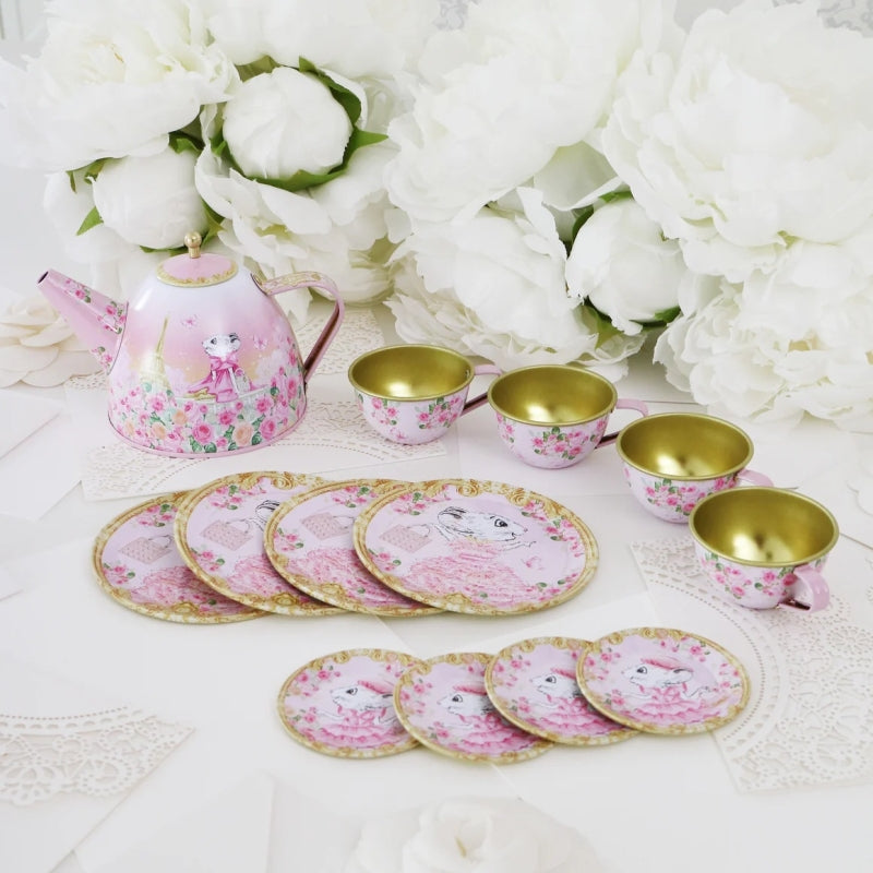 Claris in Paris Tea Set - Pink Poppy