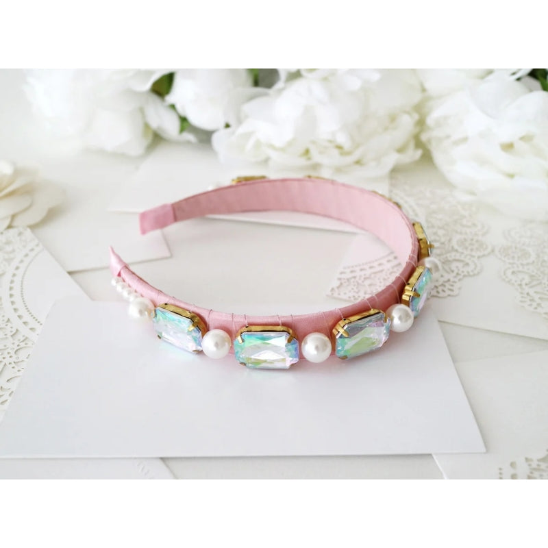 Claris Fashion Jewelled Headband - Pink Poppy