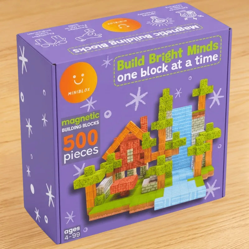 Magnetic Building Blocks 500pc Set  - Miniblox
