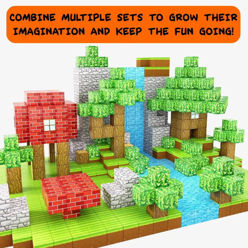 Magnetic Building Blocks 500pc Set  - Miniblox
