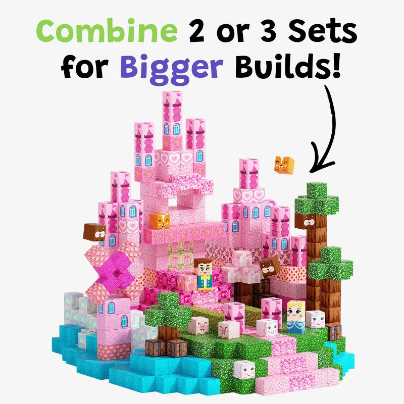 Magnetic Building Blocks 100pc Set Blossom Kingdom - Miniblox