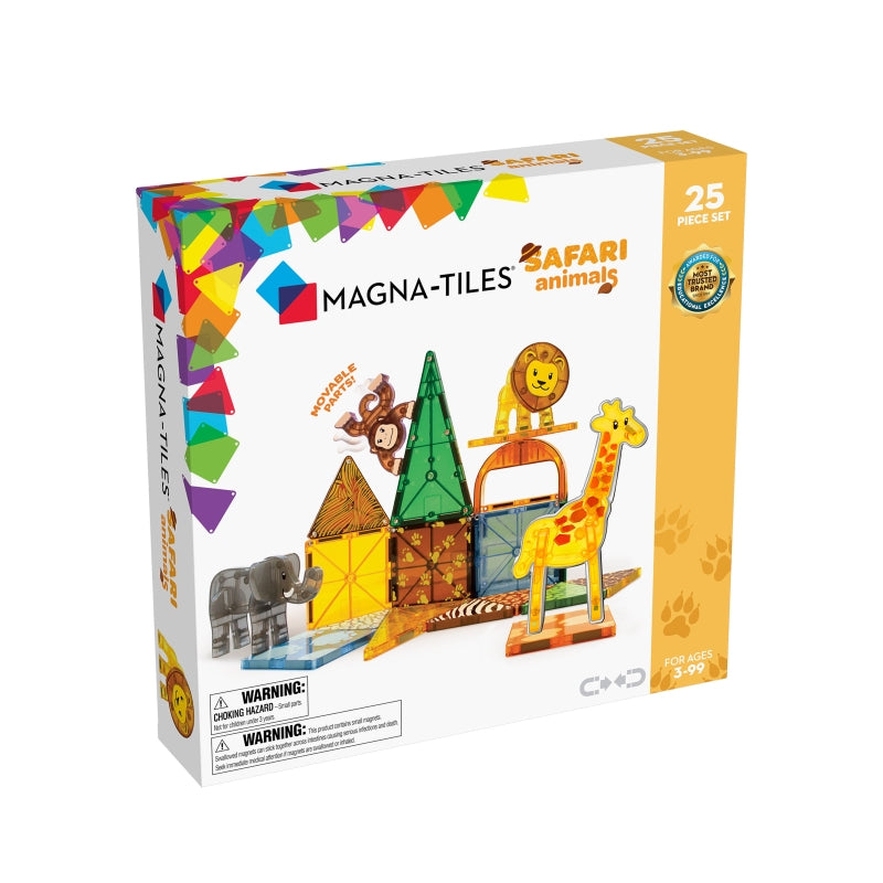 Safari Animals 25pc Set Magnetic Tiles - Magna-Tiles
