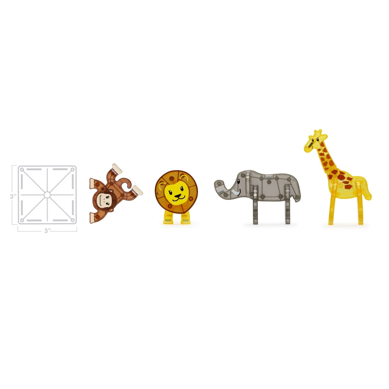 Safari Animals 25pc Set Magnetic Tiles - Magna-Tiles