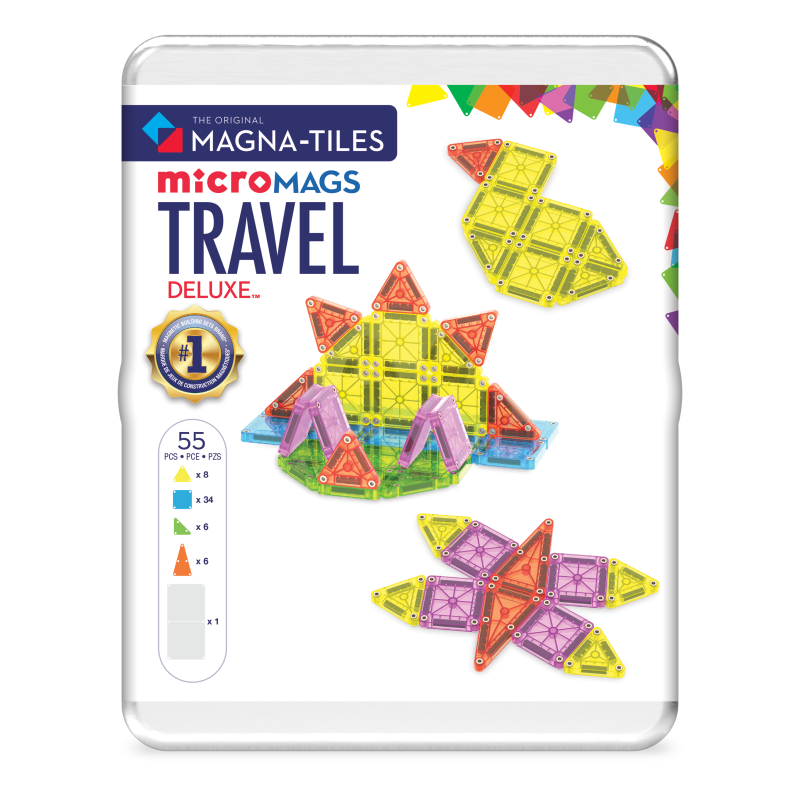MicroMAGS Travel Deluxe 55 pc Set - Magna Tiles