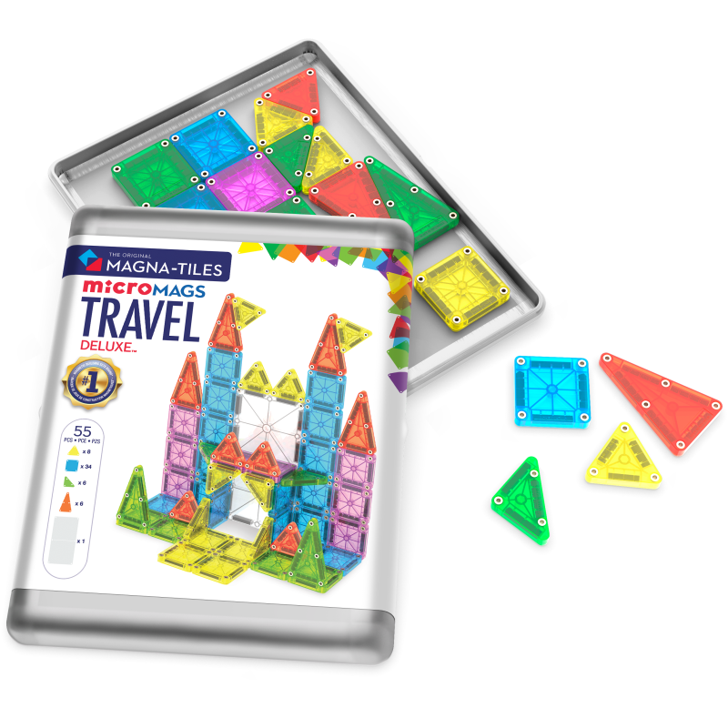MicroMAGS Travel Deluxe 55 pc Set - Magna Tiles