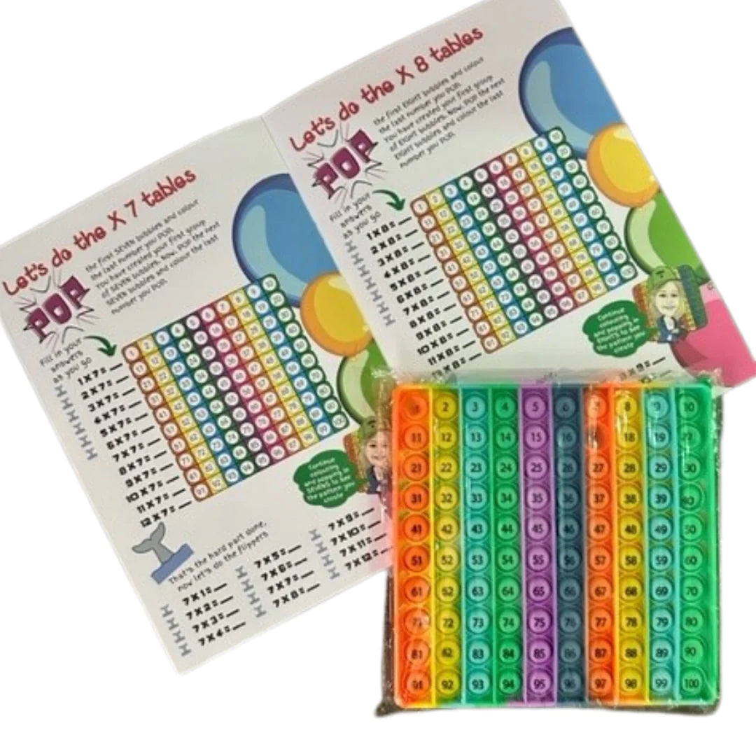 Sensory 100s Chart with Times Tables Workbook