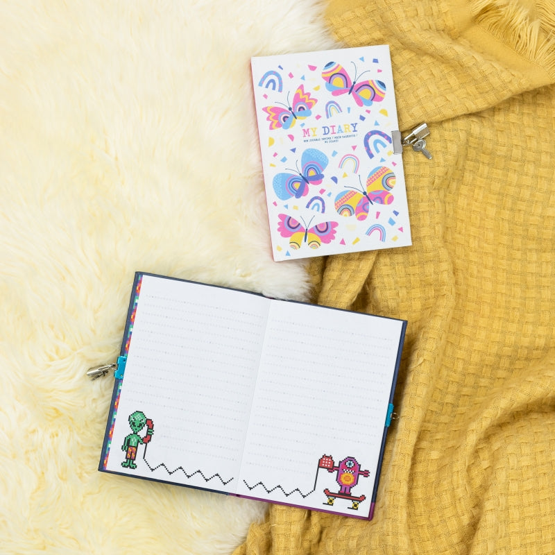 Lockable Diary Butterflies - Tiger Tribe
