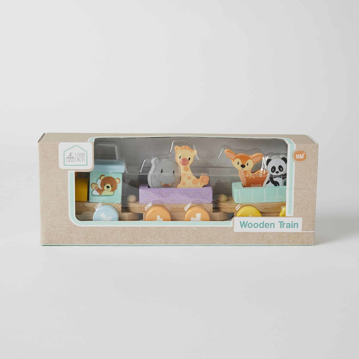 Wooden Train Set with Animals - Studio Circus