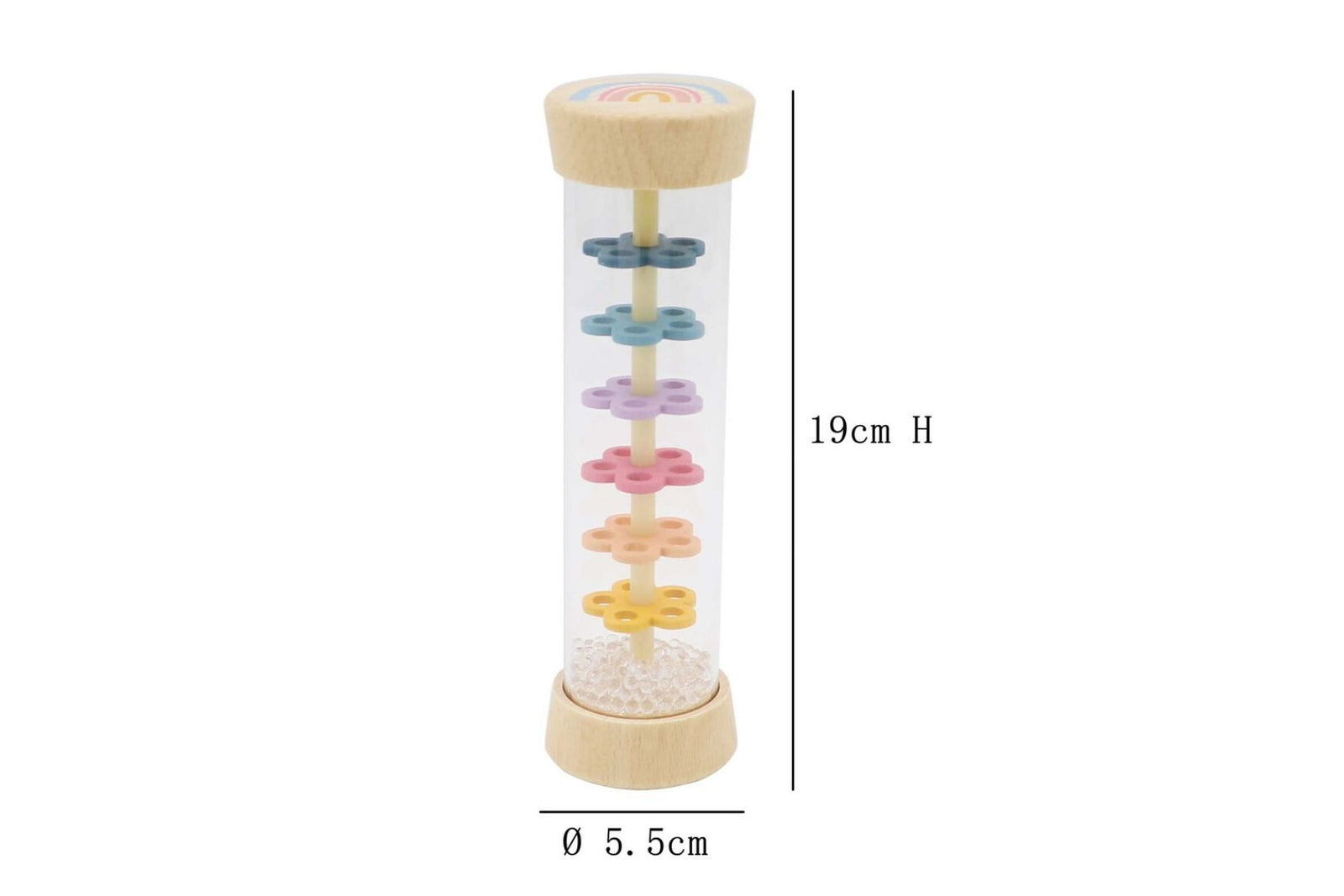 Rainmaker Rattle Wooden Pastel - Kaper Kids