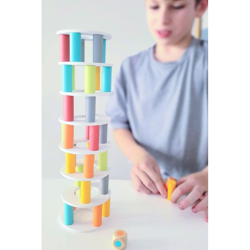 Wooden Pisa Tower Balancing Game