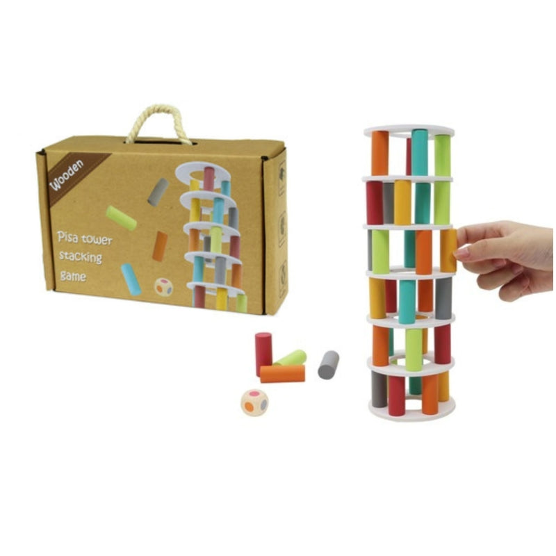 Wooden Pisa Tower Balancing Game