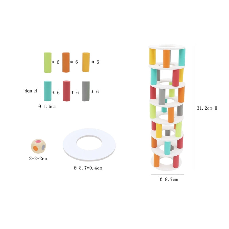 Wooden Pisa Tower Balancing Game