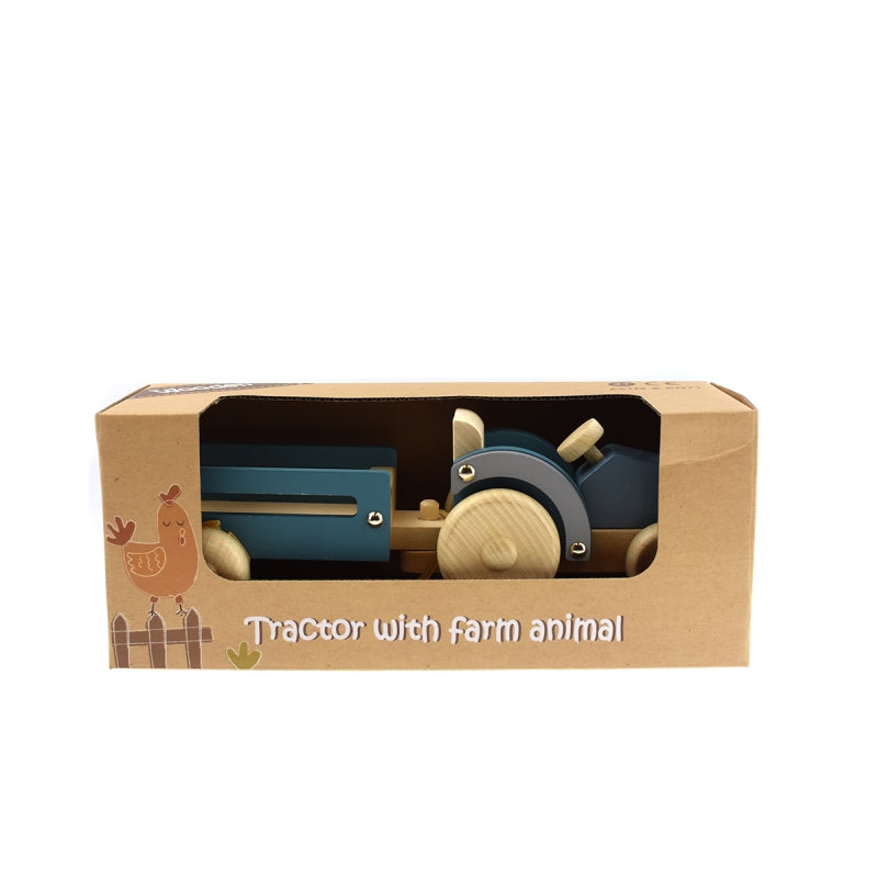 Wooden Tractor with Sheep Dog