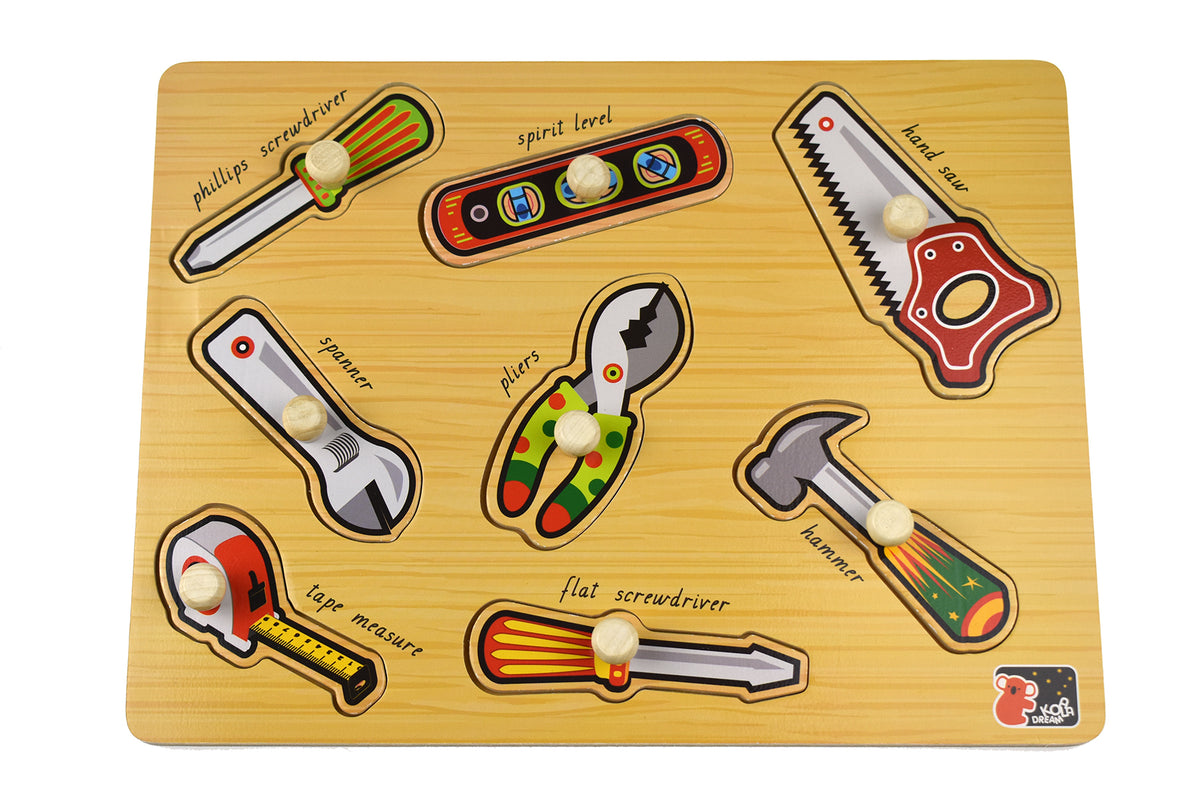 2 in 1 Tool Wooden Peg Puzzle - Koala Dream