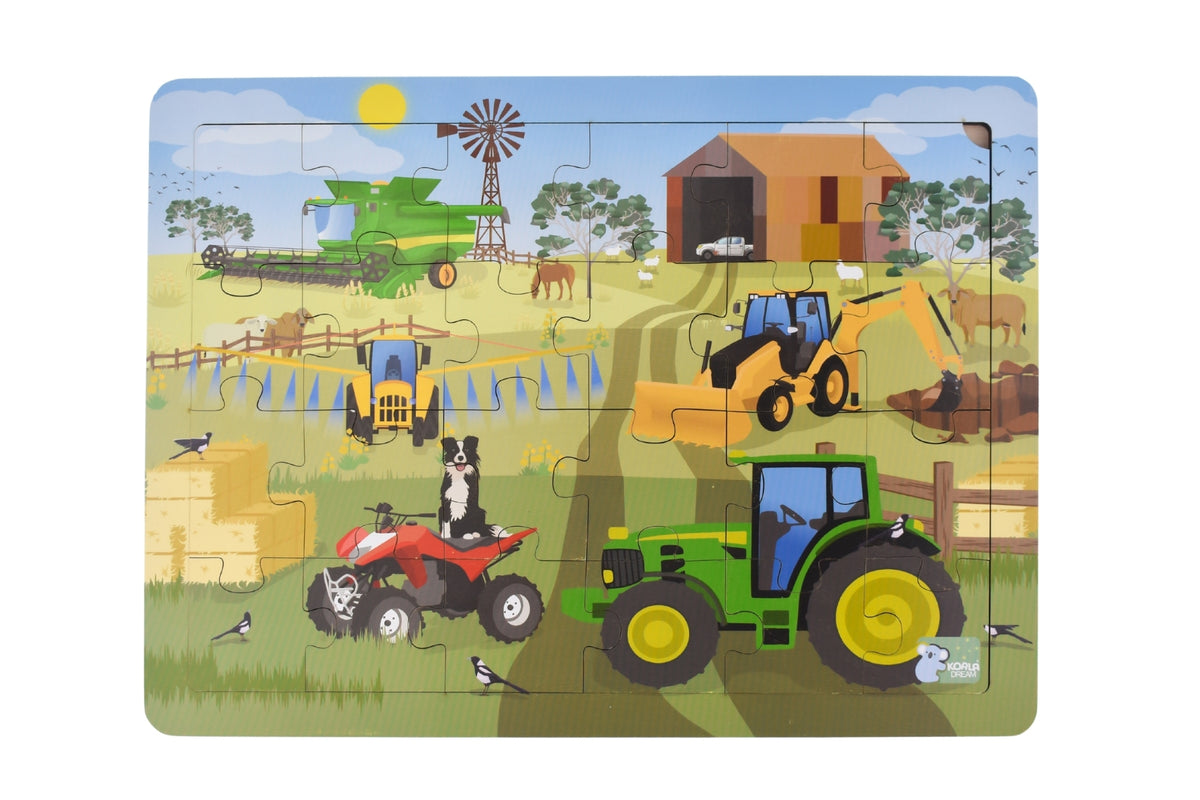 Aussie Farm Vehicles Jigsaw Puzzle 24pcs
