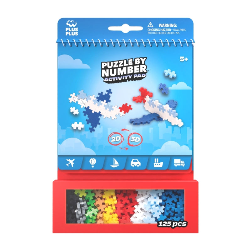 Transportation Puzzle by Number Activity Pad - Plus Plus