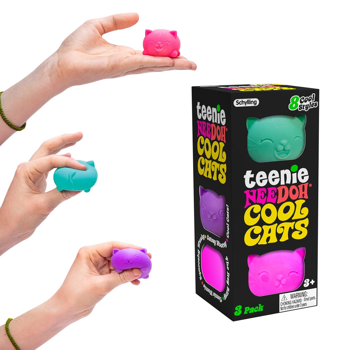 Cool Cats Teenie Nee Doh 3 pack - Schylling