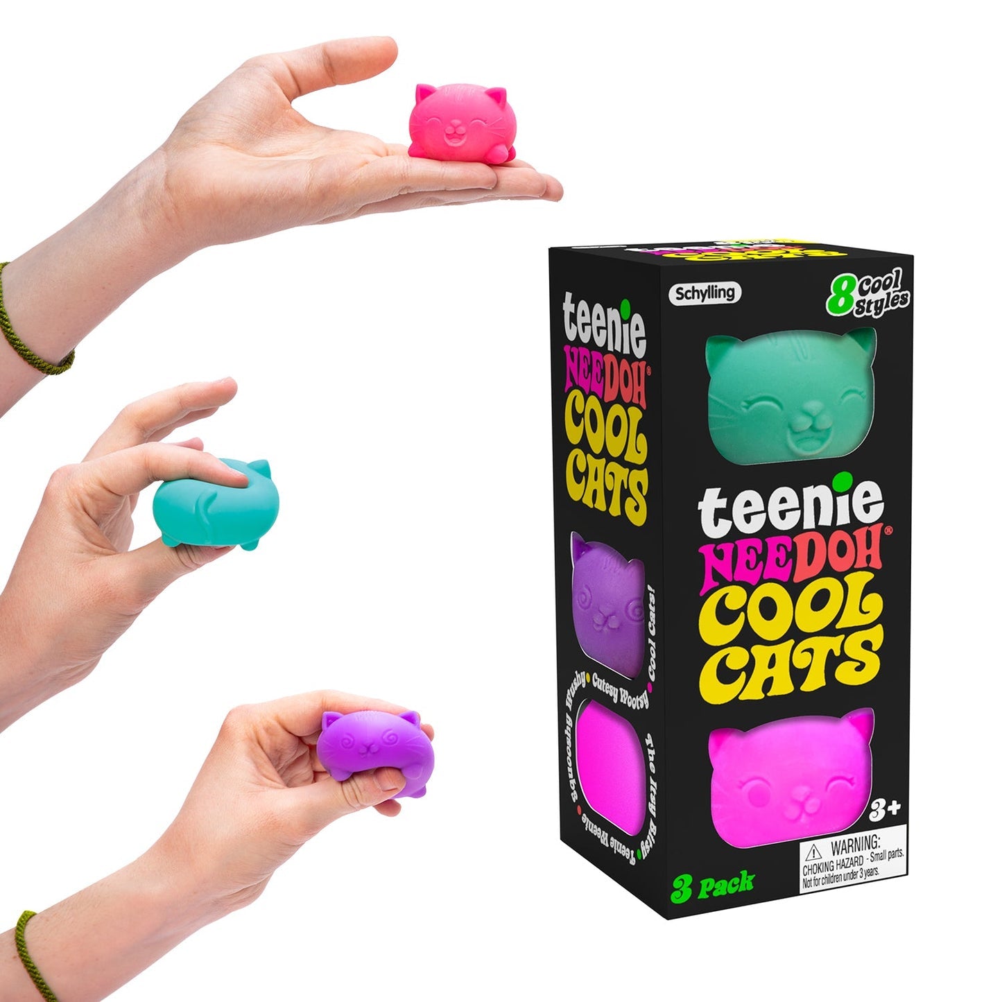 Cool Cats Teenie Nee Doh 3 pack - Schylling