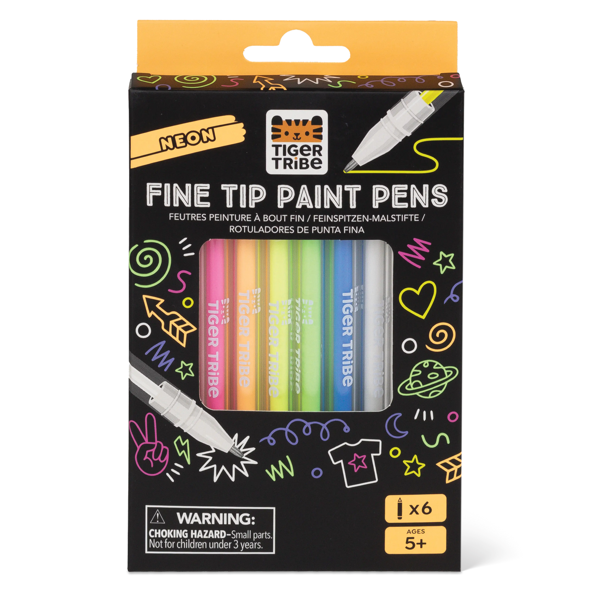 Neon Fine Tip Paint Pens- Tiger Tribe