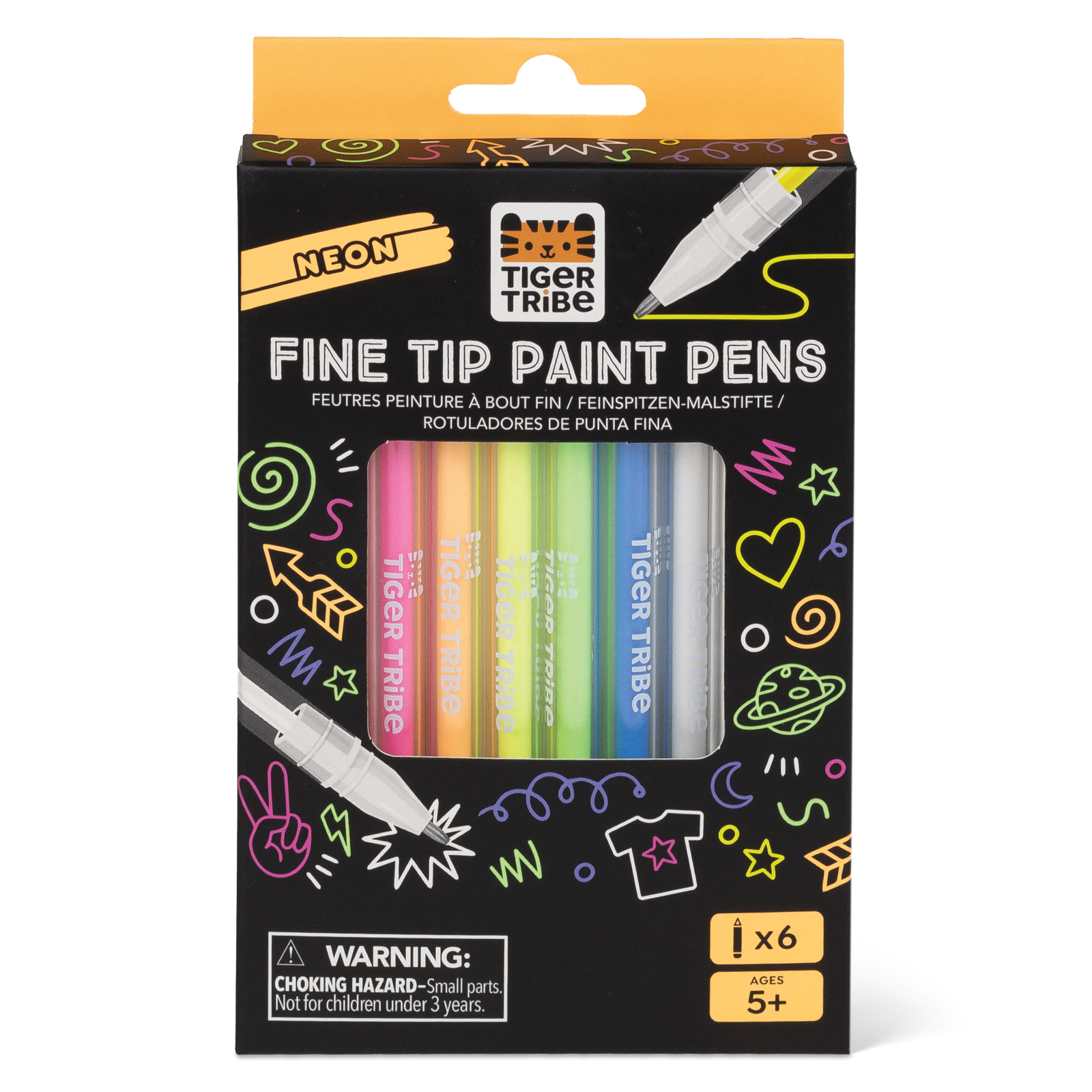 Neon Fine Tip Paint Pens- Tiger Tribe