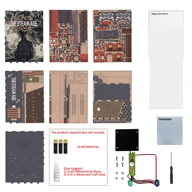 Steam Age DIY Book Nook Kit - Tonecheer