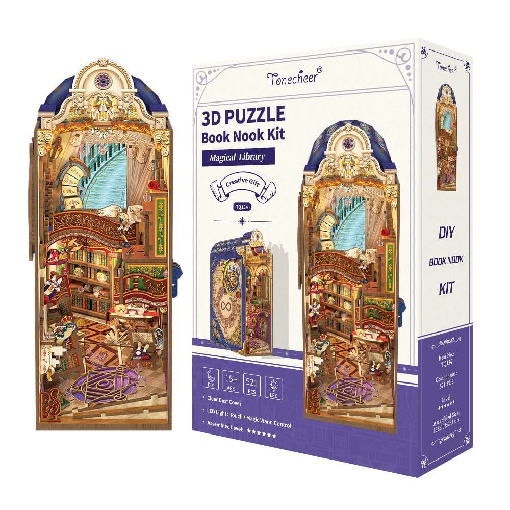 Magical Library DIY Book Nook 521pcs - Tonecheer