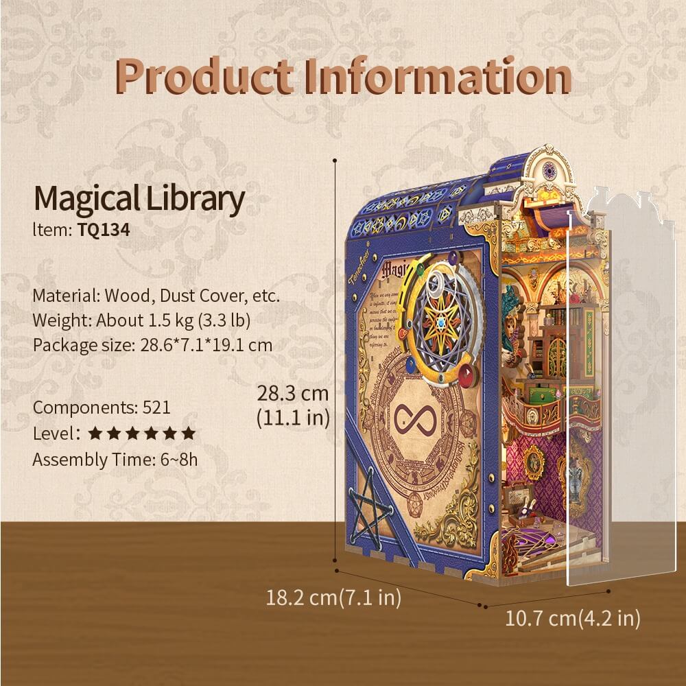 Magical Library DIY Book Nook 521pcs - Tonecheer
