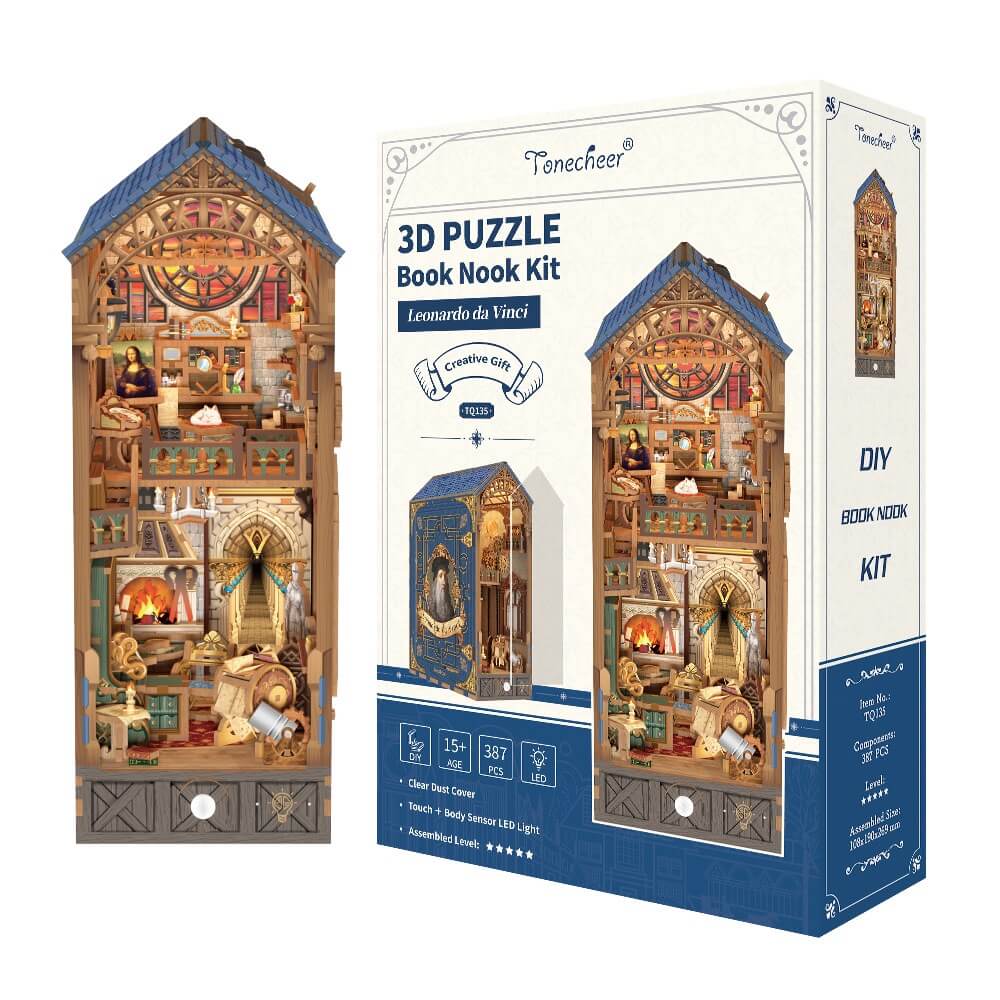 Leonardo Da Vinci DIY Book Nook Kit - Tonecheer
