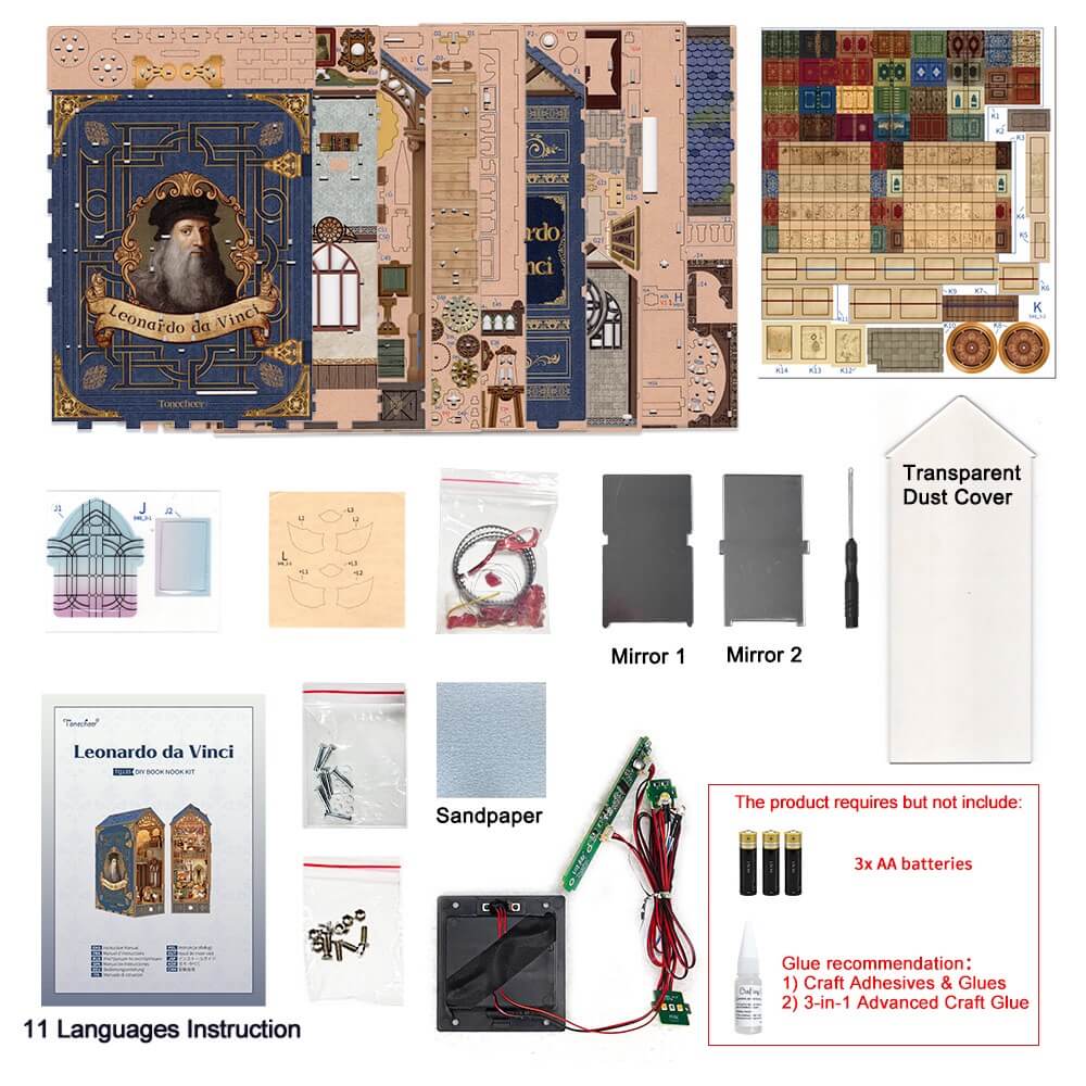 Leonardo Da Vinci DIY Book Nook Kit - Tonecheer