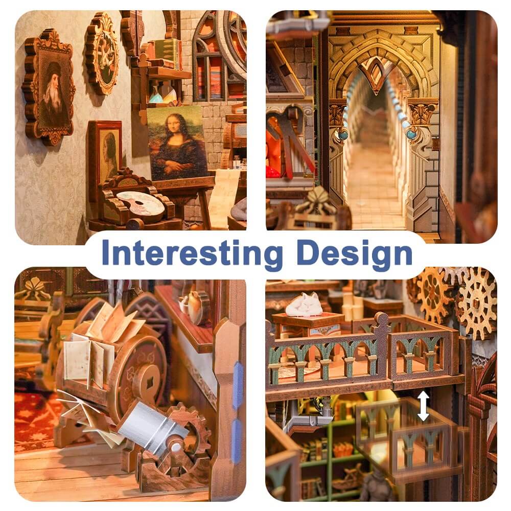 Leonardo Da Vinci DIY Book Nook Kit - Tonecheer